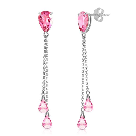 14K GOLD CHANDELIER EARRING W NATURAL PINK TOPAZ